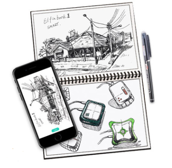 Elfinbook Sketch A4 Painting Drawing Notebook Smart Reusable With APP Scanning CJdrop